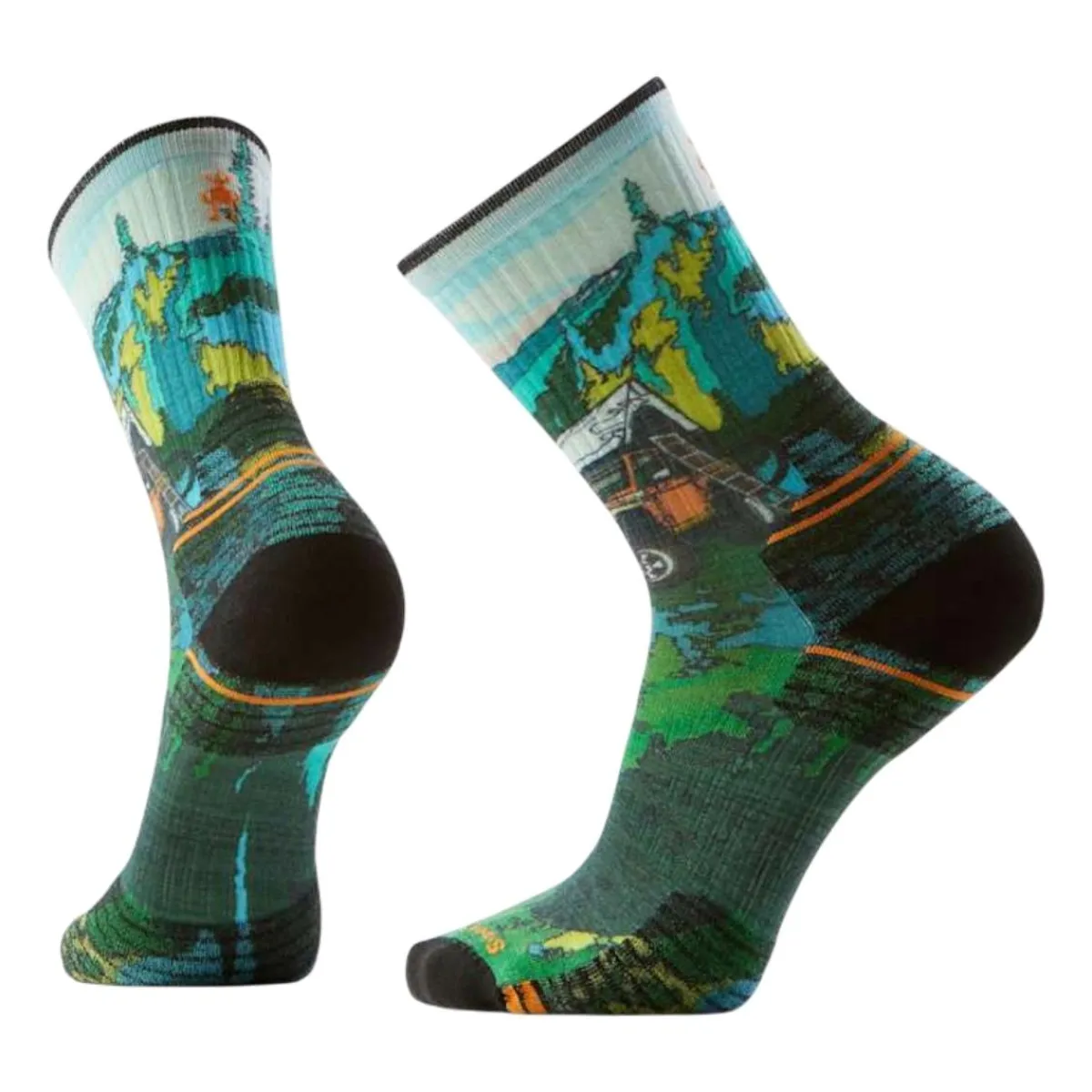 Smartwool Boxers And Panties|Socks<Hike Targeted Cushion Print Crew Socks Winter Moss