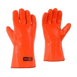 10/4 Job Safety Equipment|Safety Shoes<Long-Cuffed Flannel-Lined PVC Gloves Orange