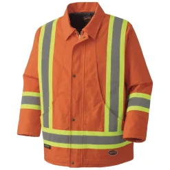 Pioneer Safety Shoes|Work Outerwear<Men's 5537A Quilted Duck Safety Jacket Orange