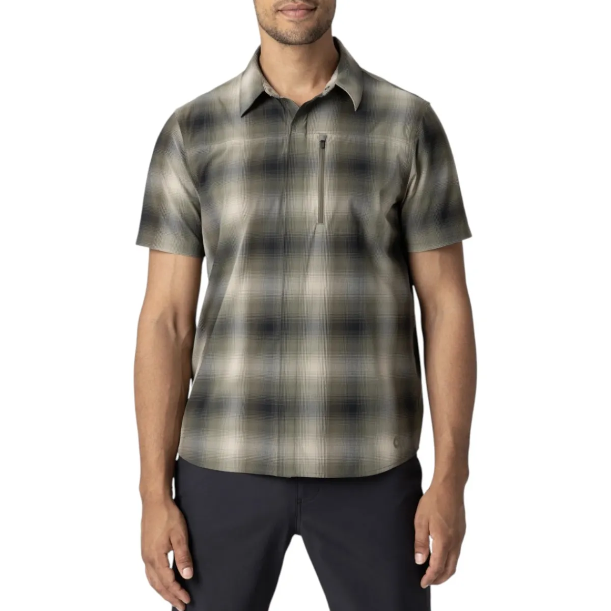 Outdoor Research Shirts|Swimwear<Men's Astroman Short Sleeve Sun Shirt Ranger Green Plaid