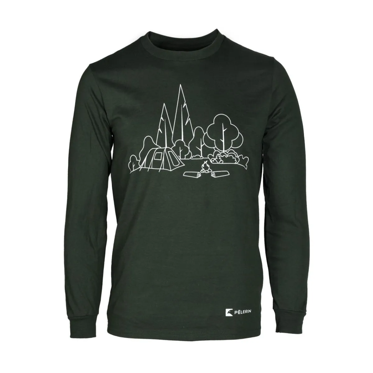 Pèlerin Shirts|Swimwear<Men's Camping Long Sleeve T-Shirt Forest Green