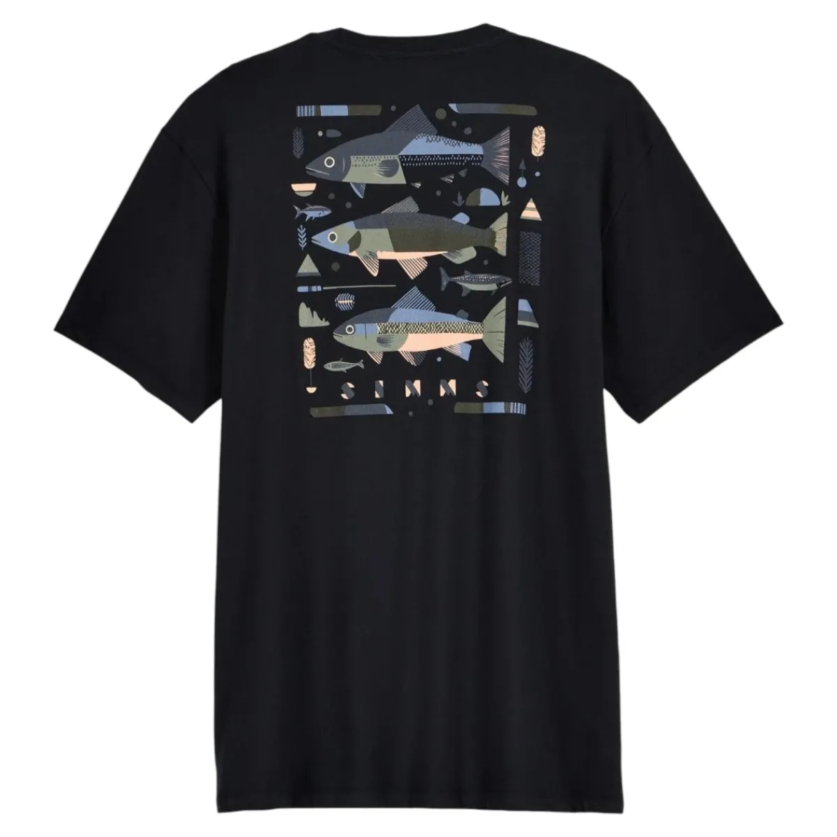 Simms Waders And Wading Boots|Fishing Shirts And T-Shirts<Men's Chart T-Shirt Black