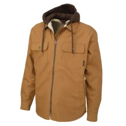 Tough Duck Safety Shoes|Work Outerwear<Men's Duck Sherpa-Lined Hooded Vest Brown