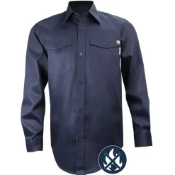 Gatts Safety Shoes|Work Outerwear<Men's Fire Retardant Work Shirt Navy