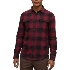 Tentree Shirts|Swimwear<Men's Forest Flannel Shirt Deep Burgundy Creekside Plaid