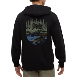 Tentree Shirts|Swimwear<Men's Getaway Relaxed Hoodie Meteorite Black / Light Moss