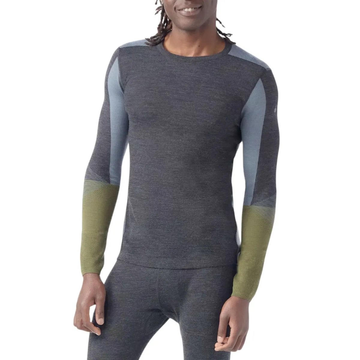 Smartwool Boxers And Panties|Socks<Men's Intraknit™ Thermal Merino Base Layer Colorblock Crew Charcoal-Winter Moss
