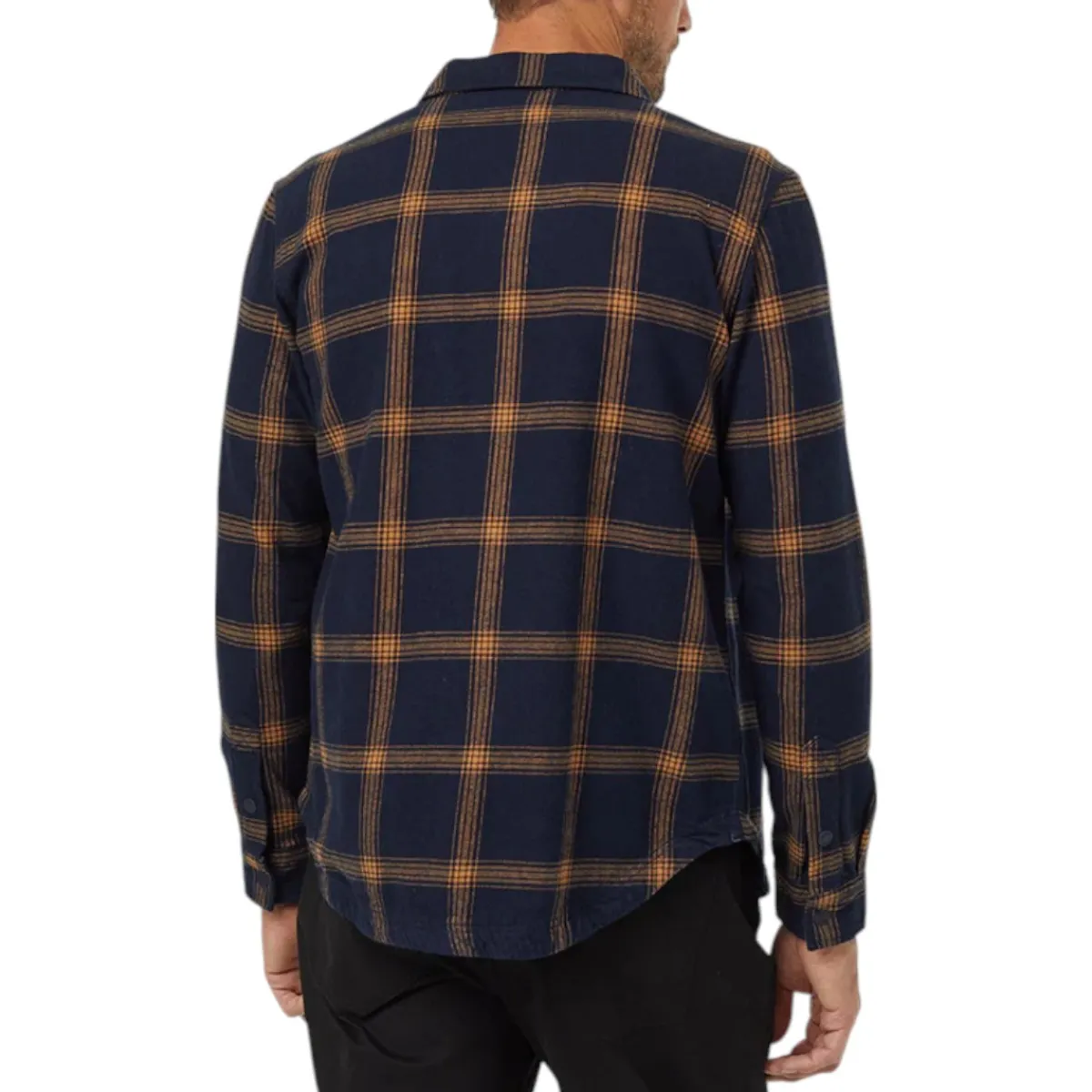 Tentree Shirts|Swimwear<Men's Kapok Flannel Colville Button Up Shirt Midnight Blue / City Plaid