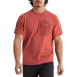 Arc'teryx Shirts|Swimwear<Men's Konseal Pocket SS T-Shirt Stone Red/Dark Stone