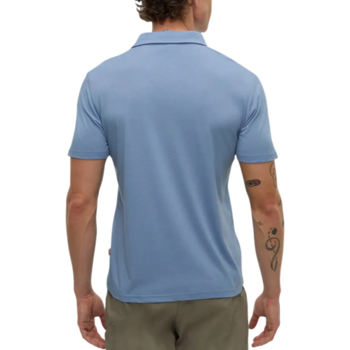 Tentree Shirts|Swimwear<Men's Lake Life Astir Polo Lakeside Blue Heather / Leaping Fish