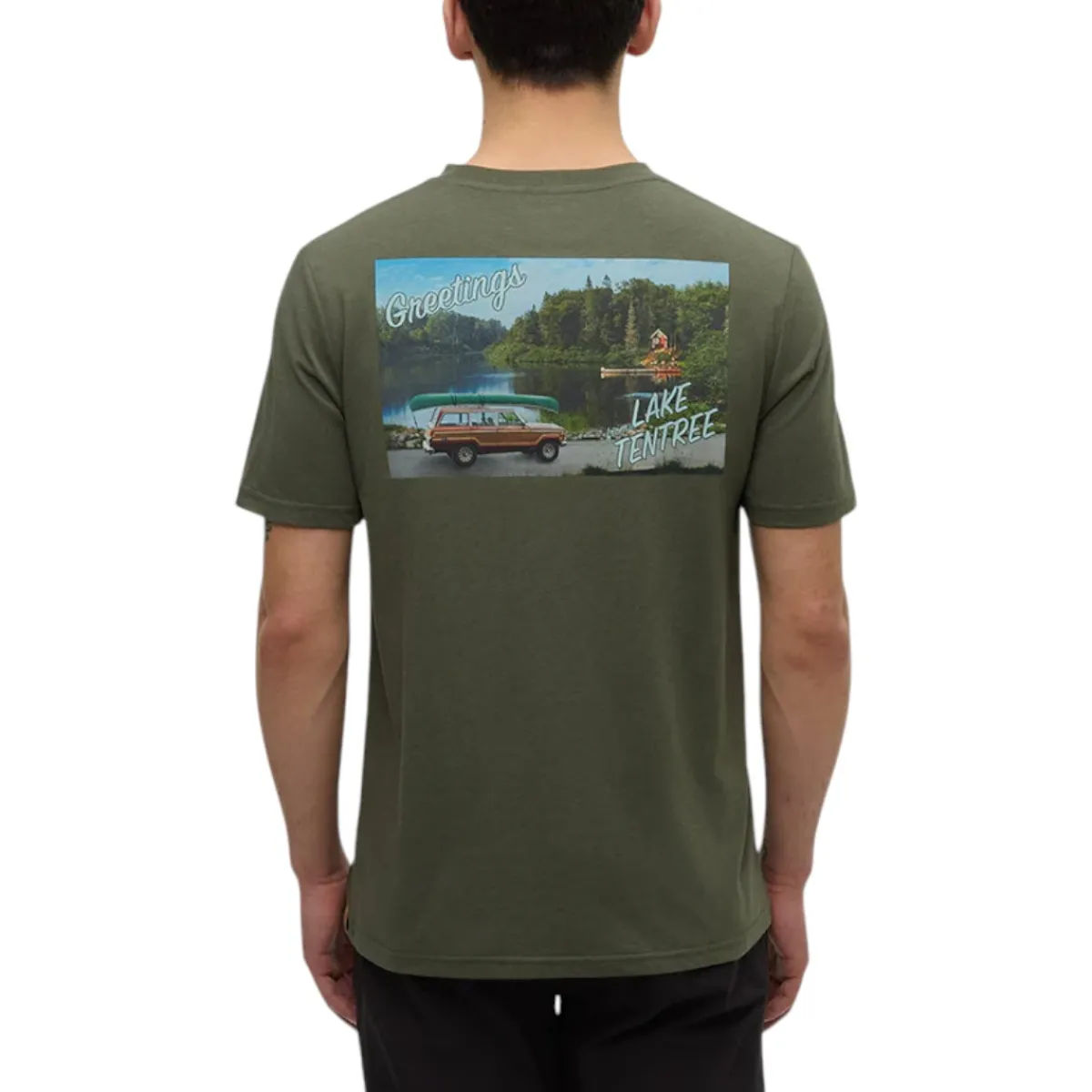 Tentree Shirts|Swimwear<Men's Lake T-Shirt Deep Olive Lake Day