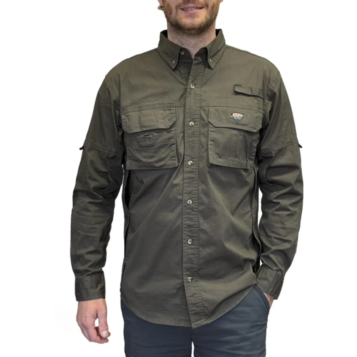 Sportchief Waders And Wading Boots|Fishing Shirts And T-Shirts<Men's Long-Sleeved Fishing Shirt Khaki