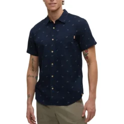 Tentree Shirts|Swimwear<Men's Mancos Shirt Midnight Blue / Bike Around