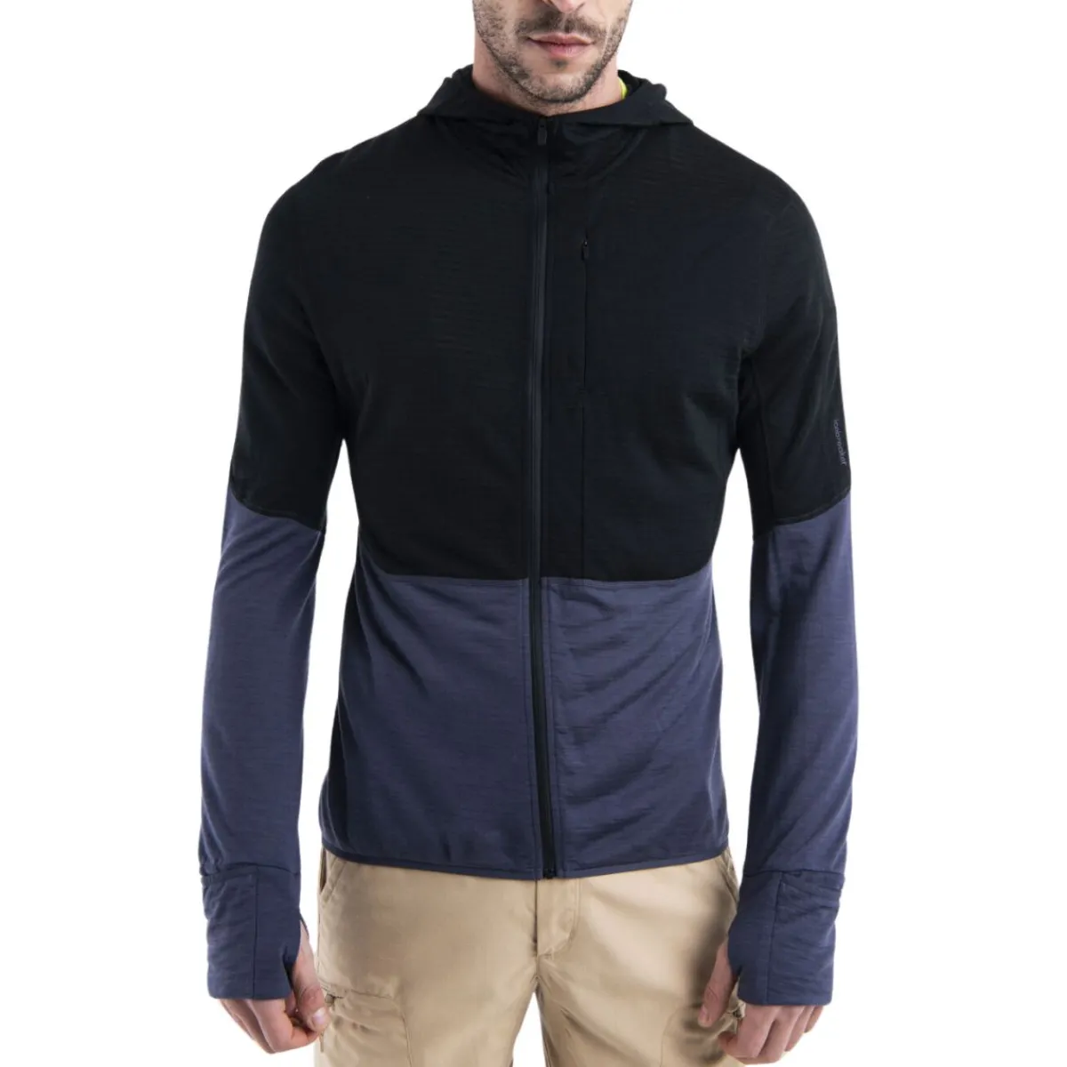 Icebreaker Shirts|Swimwear<Men's Merino Blend 200 Realfleece™ Descender Long Sleeve Zip Hoodie Black / Graphite / CB