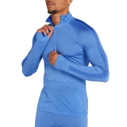 Icebreaker Shirts|Swimwear<Men's Merino Blend 125 ZoneKnit Long Sleeve Half Zip Thermal Top Baja / Brilliant