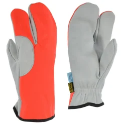 10/4 Job Safety Shoes|Work Outerwear<Men's One Finger Mitts for Chainsaw Users Orange and Grey