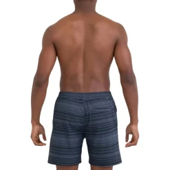 SAXX Shirts|Swimwear<Men's Sea to Shore 2N1 Hybrid Swim Trunk Agitated Stripe Indigo