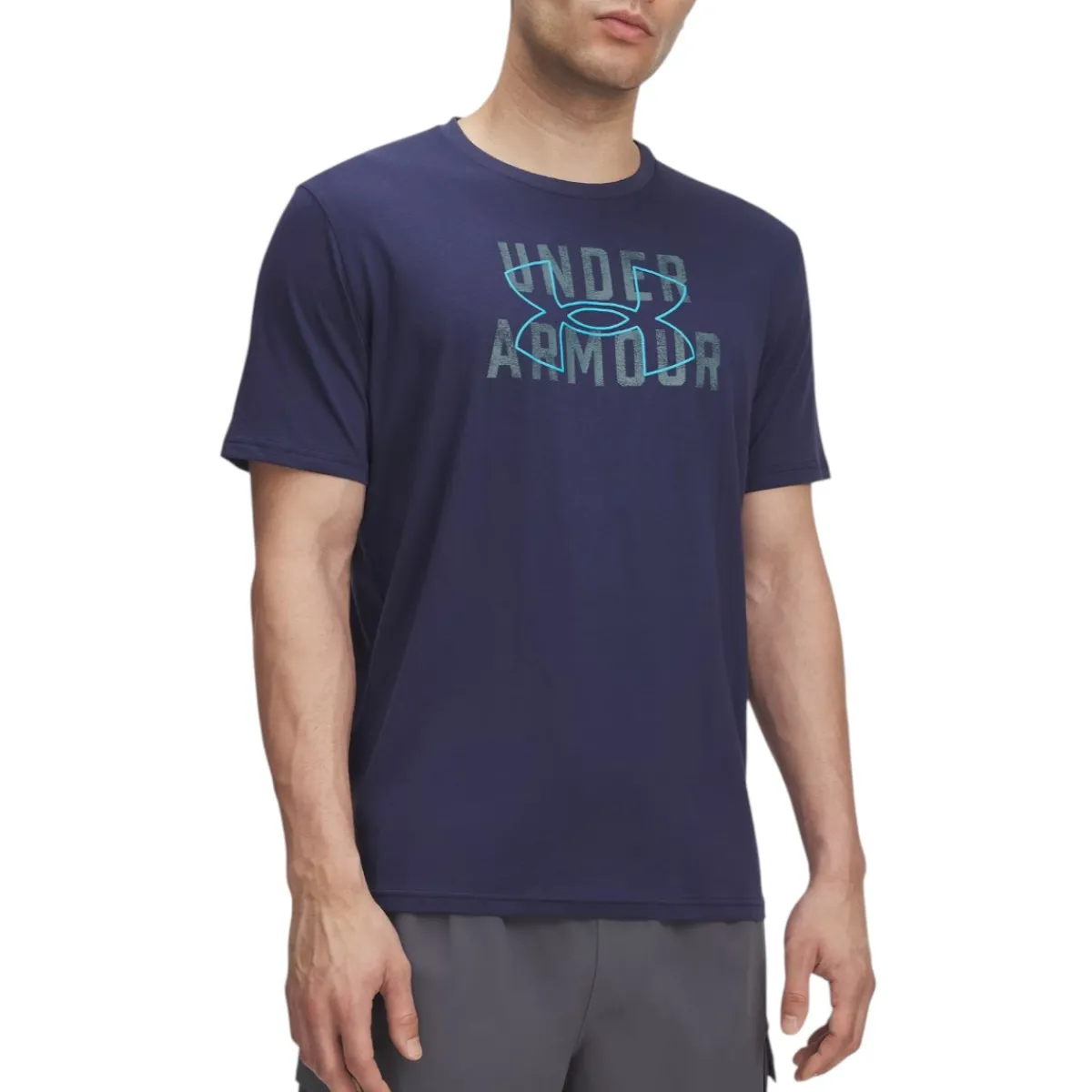 Under Armour Shirts|Swimwear<Men's UA Wordmark Logo T-Shirt Washed Navy / White