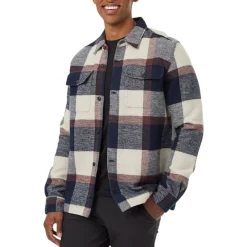 Tentree Shirts|Swimwear<Men's Woodford Jacket Midnight Blue / Cabin Plaid
