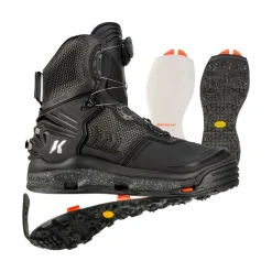 Korkers Waders And Wading Boots|Fishing Shirts And T-Shirts<River Ops Boa Fishing Boots with Felt & Vibram Soles Black, Cool Grey