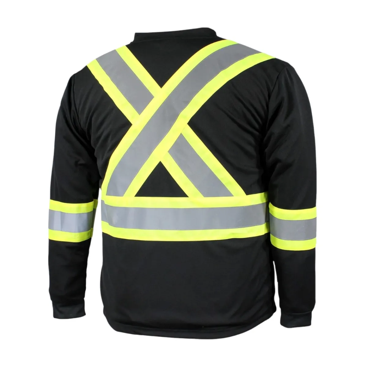 10/4 Job Safety Shoes|Work Outerwear<T-Shirt Long Sleeve Quick Dry-3M Stripes-Radio Holder Black