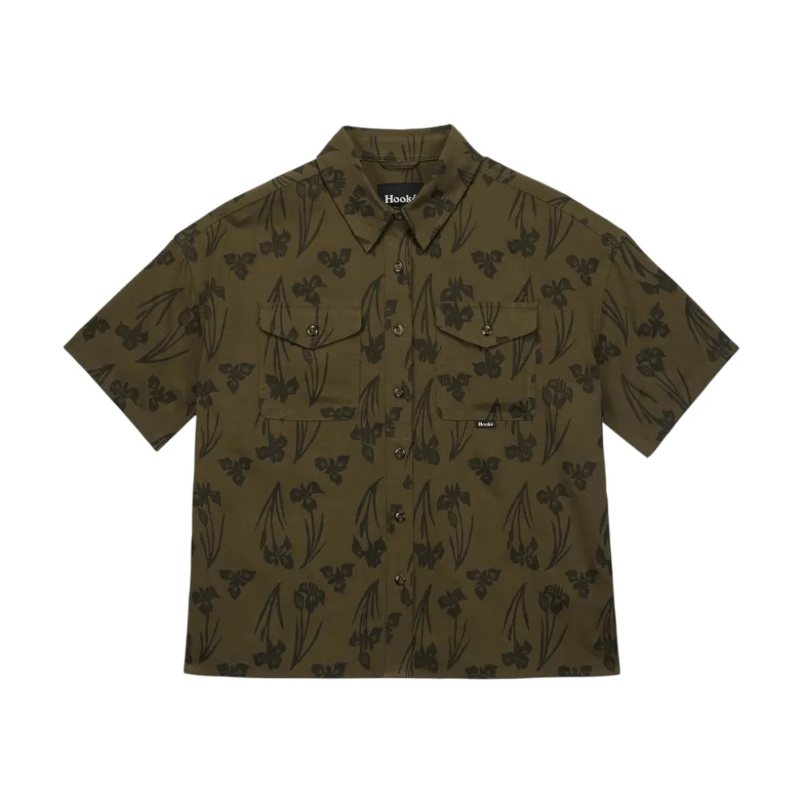 Women's Oversized Yellow Iris Short Sleeve Shirt