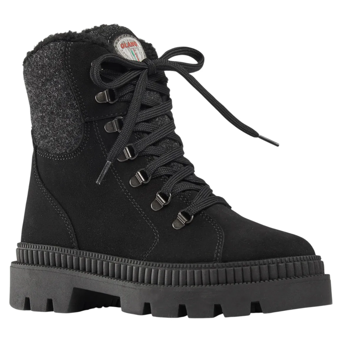 Women's Zip-Up Lace-Up Spiked Midnight Boots