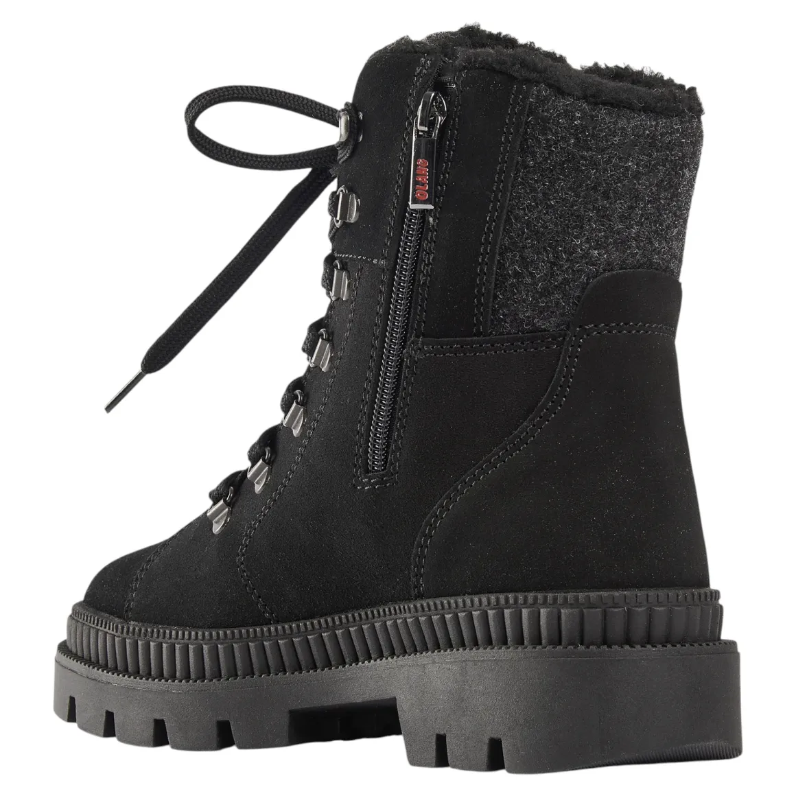Women's Zip-Up Lace-Up Spiked Midnight Boots