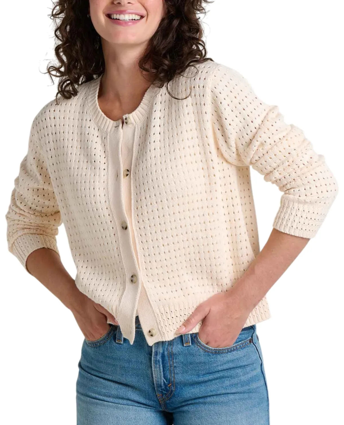 Toad and Co. Sweaters|Shirts<Women's Bianca Pointelle Cardigan Salt