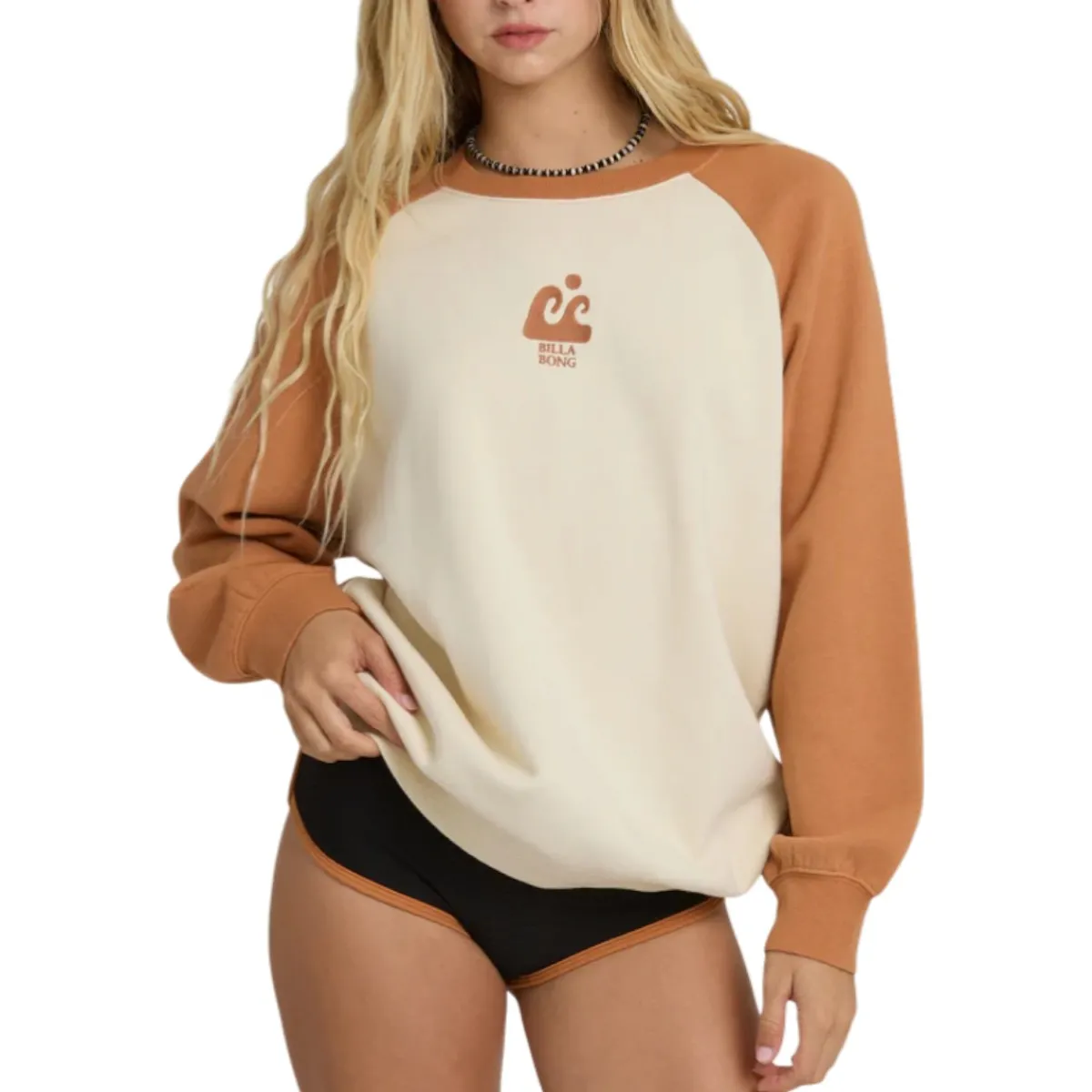 Billabong Sweaters|Shirts<Women's Blissed Out Crew Neck Sweater Caramel Cafe
