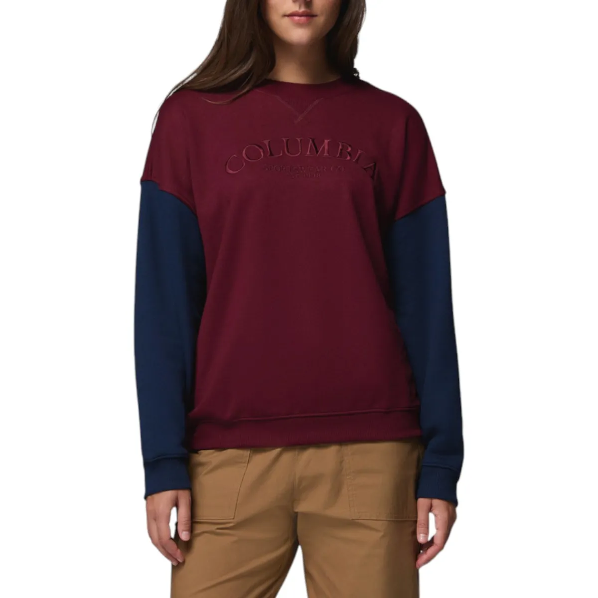 Columbia Sweaters|Shirts<Women's Bugasweat™ Graphic Long Sleeve Shirt Rich Wine / Collegiate Navy