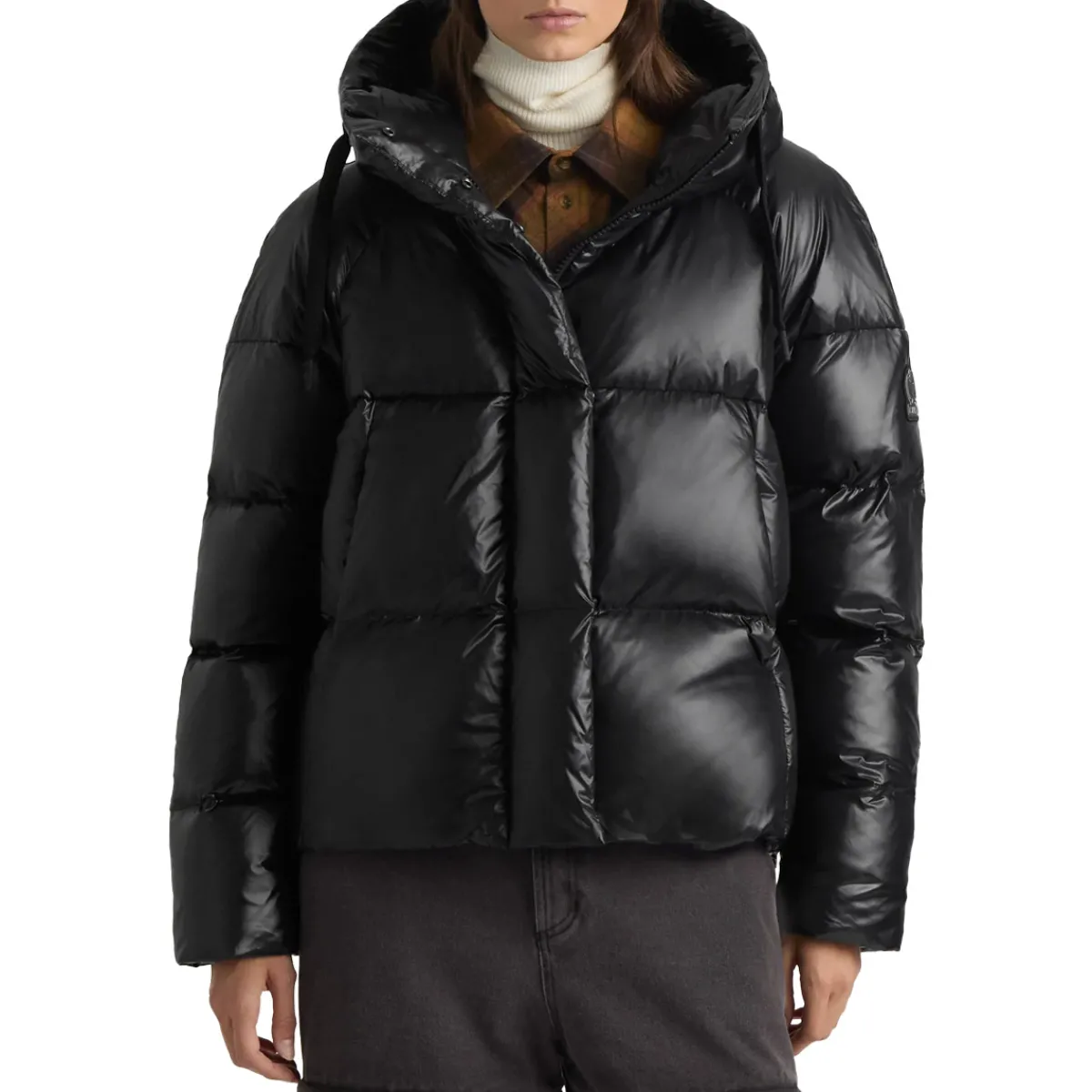 Kanuk Insulated Jackets|Windbreaker Jackets<Women's Calixa Cropped Down Puffer Glossy black