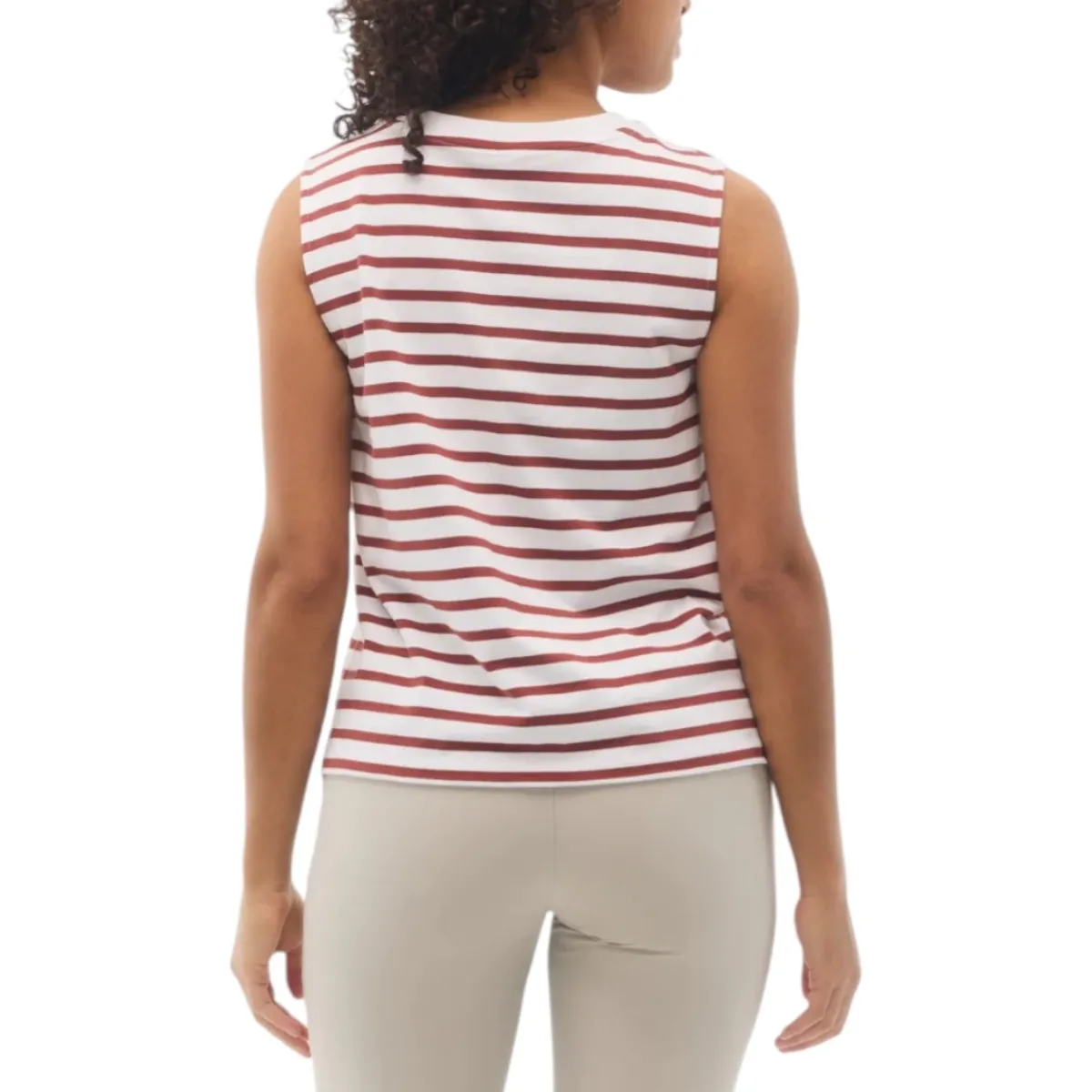 Fig Clothing Sweaters|Shirts<Women's Carolina Tank Top Dark Chili Stripe