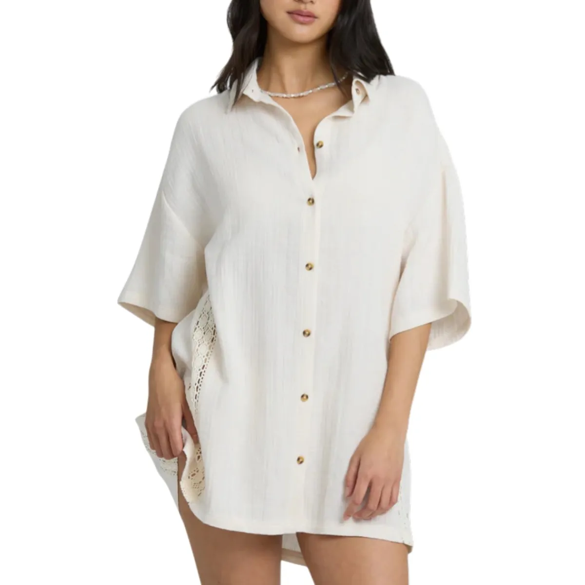 Billabong Sweaters|Shirts<Women's Feelin Fine Swim Cover Up Shirt White Cap