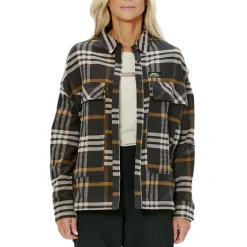 Chlorophylle Sweaters|Shirts<Women's Hailey Plaid Long Sleeve Shirt Rose plaid