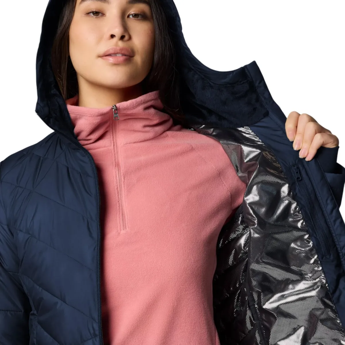 Columbia Insulated Jackets|Windbreaker Jackets<Women's Heavenly Hooded Jacket Collegiate Navy
