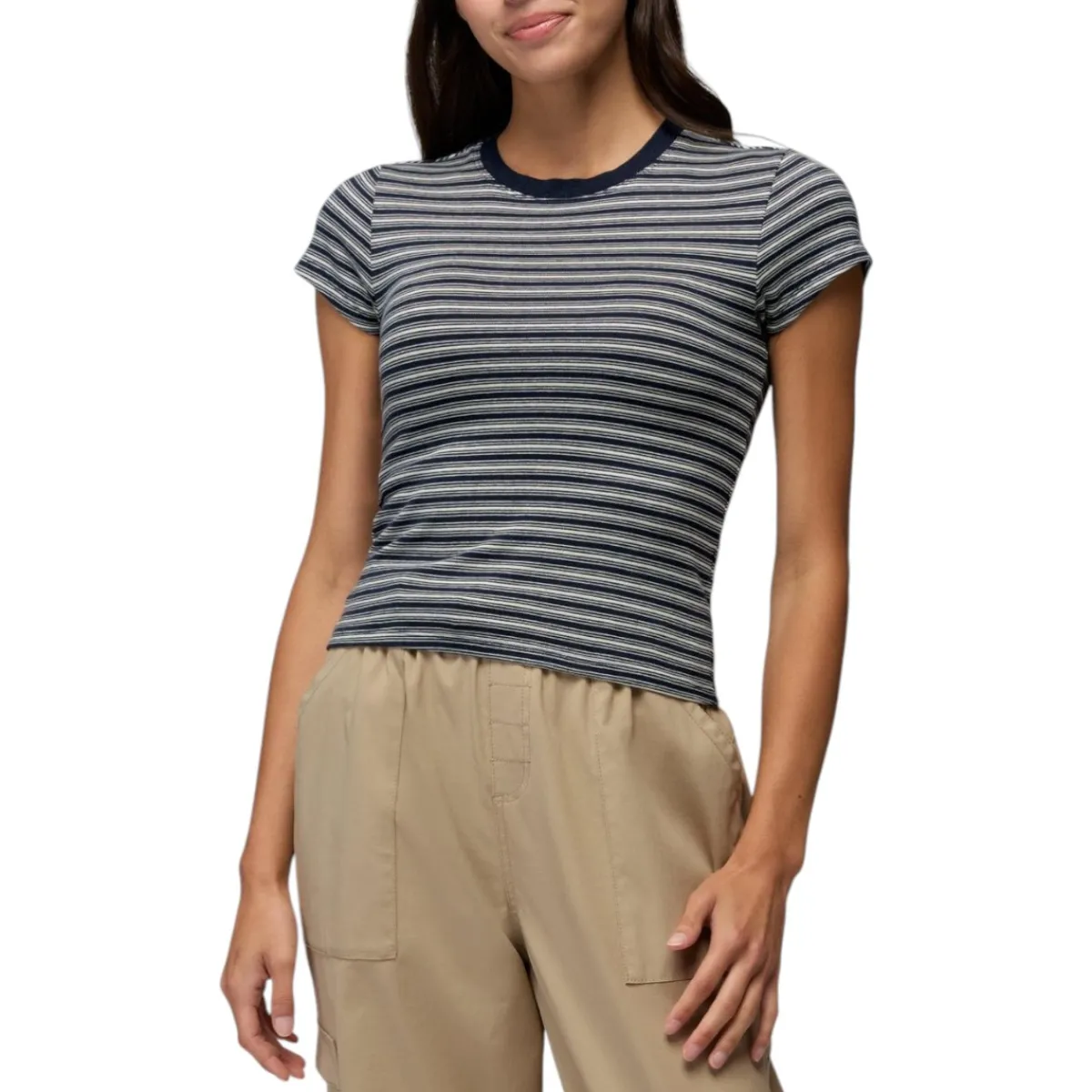 Prana Sweaters|Shirts<Women's Lotus Short Sleeve T-Shirt Nautical Stripe