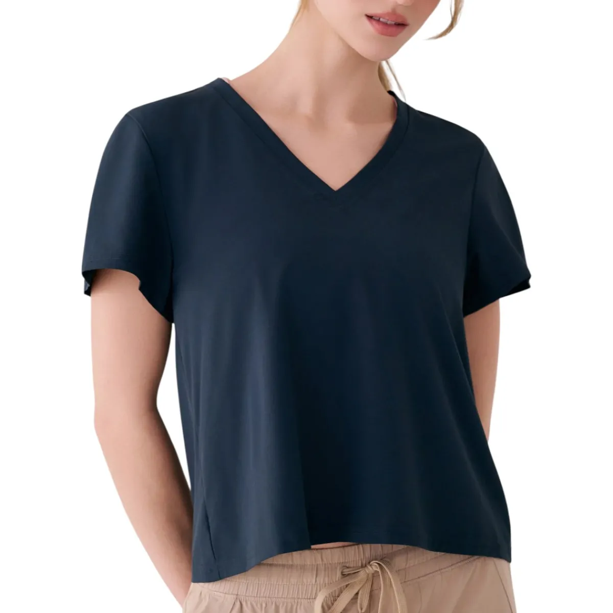 Lolë Sweaters|Shirts<Women's Olivie V-neck T-Shirt Outerspace
