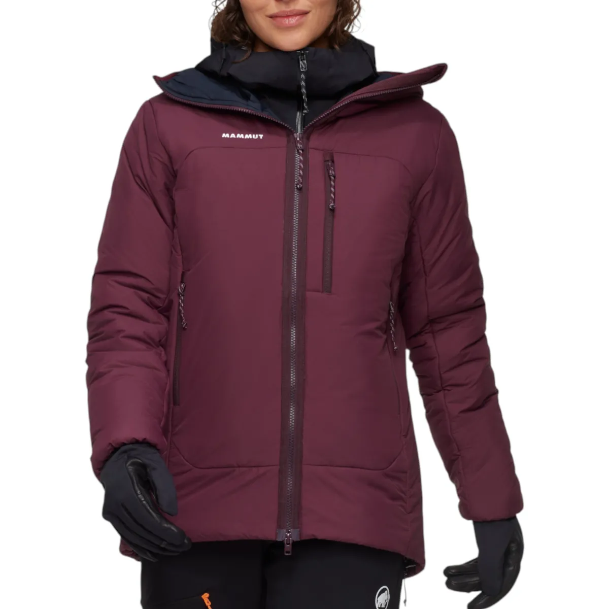 Mammut Insulated Jackets|Windbreaker Jackets<Women's Rime Pro Belay IN Hooded Jacket Vin / Black