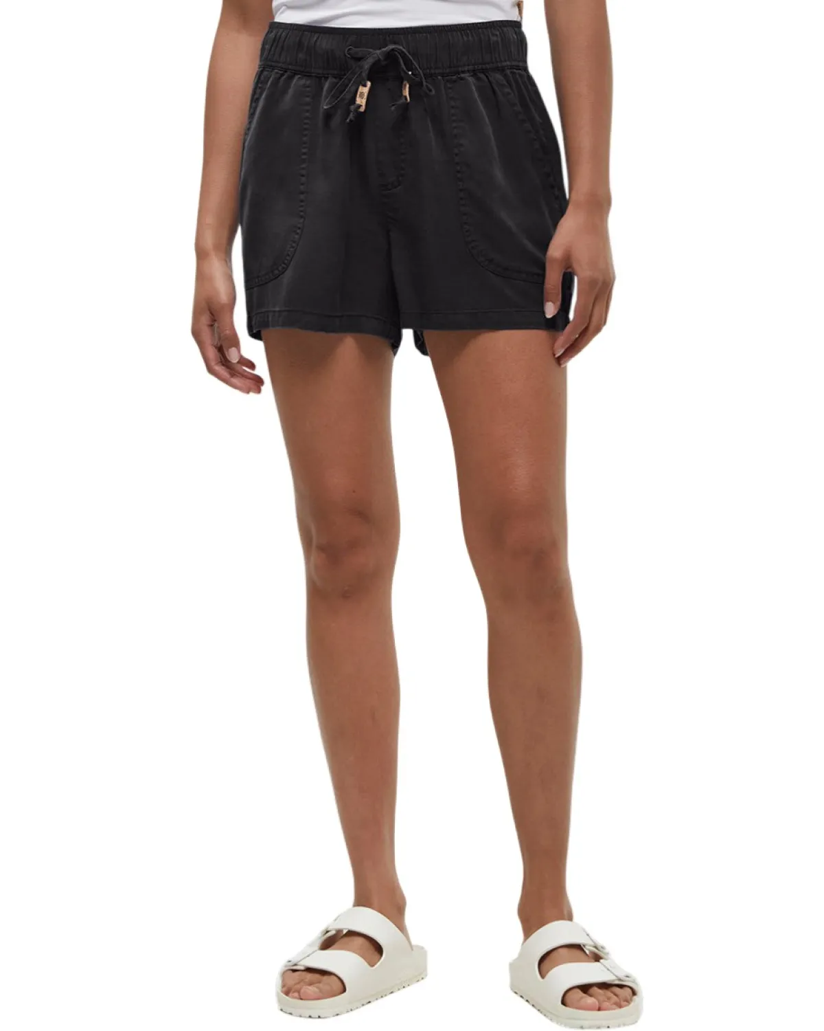 Tentree Sweaters|Shirts<Women's Tencel Instow Shorts Meteorite Black