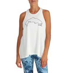 Simms Waders And Wading Boots|Fishing Shirts And T-Shirts<Women's Trout Outline Tank Top White