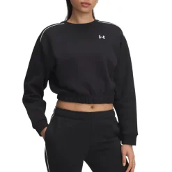 Under Armour Sweaters|Shirts<Women's UA Rival Fleece Piped Crew Sweater Black / White