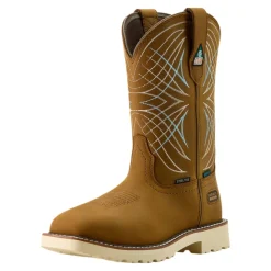 Ariat Safety Equipment|Safety Shoes<Women's Western Activator Wide Square Toe Waterproof Leather Boots Dusted Brown